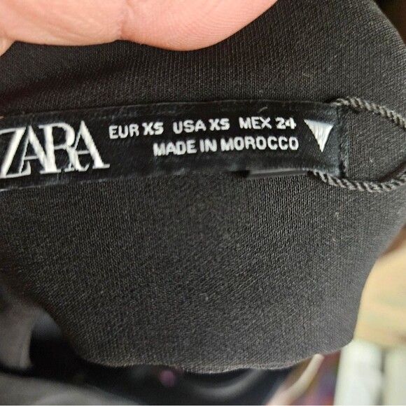 Zara Black Cut Out Lace Up Back Mini Dress Long-Sleeve - Picture 6 of 7